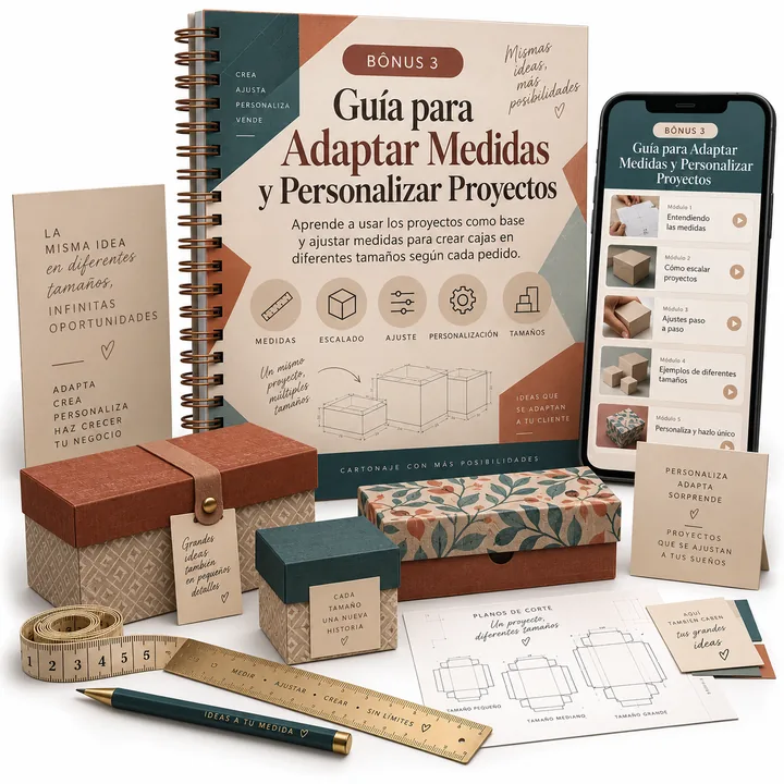 Mockup de Guía de medidas y personalización